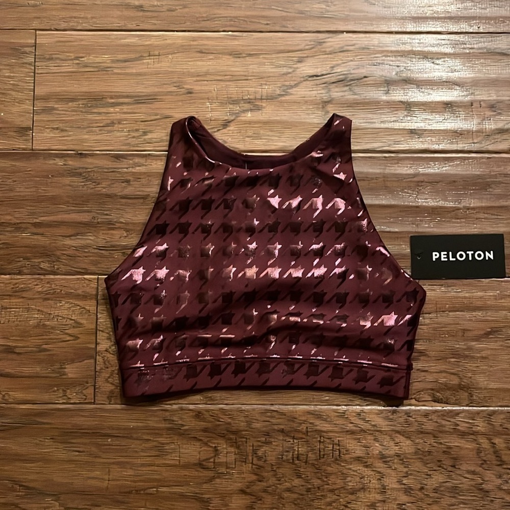 Peloton Show Up High Neck Houndstooth Sports Bra Size XS
